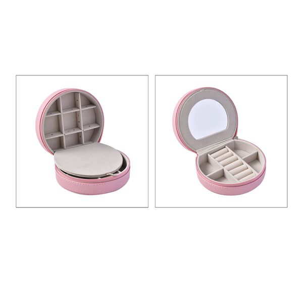 Zweilagige Kunstleder-Schmuckschatulle, Rosa image number 7