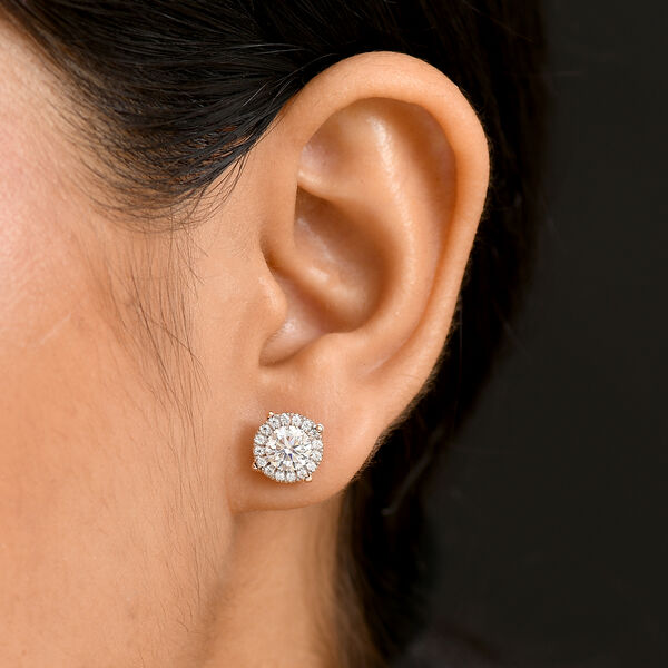 Moissanit Schmuckset - 925 Silber mit 750 Roségold Vermeil image number 17