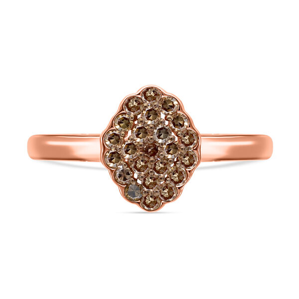 Nat&uuml;rlicher Champagner-Diamant-Cluster-Ring - 0,50 ct.