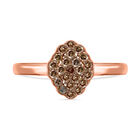 Natürlicher Champagner Diamant Ring, 925 Silber Roségold Vermeil, (Größe 21.00) ca. 0.50 ct