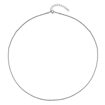 2er-Set - 50+2,5cm Fischgr&auml;t- und 55,8+2,5cm Kordelkette in Silberton