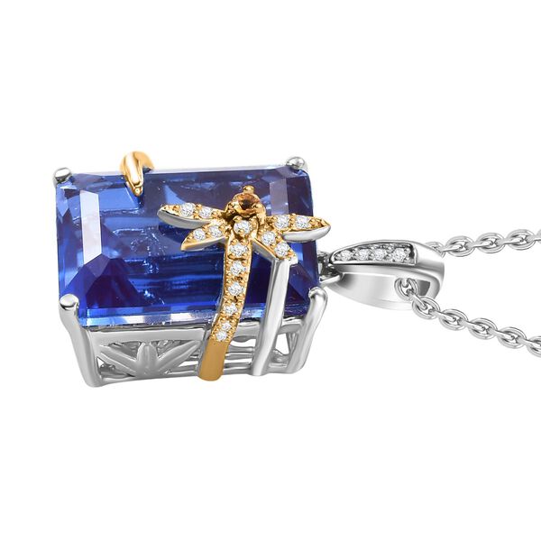 GP Trionfo Kollektion- Tansanit-Farbe Quarz, Citrin, Zirkon und Kanchanaburi blauer Saphir-Anh&auml;nger mit 50cm Kette - 12,35 ct. image number 4