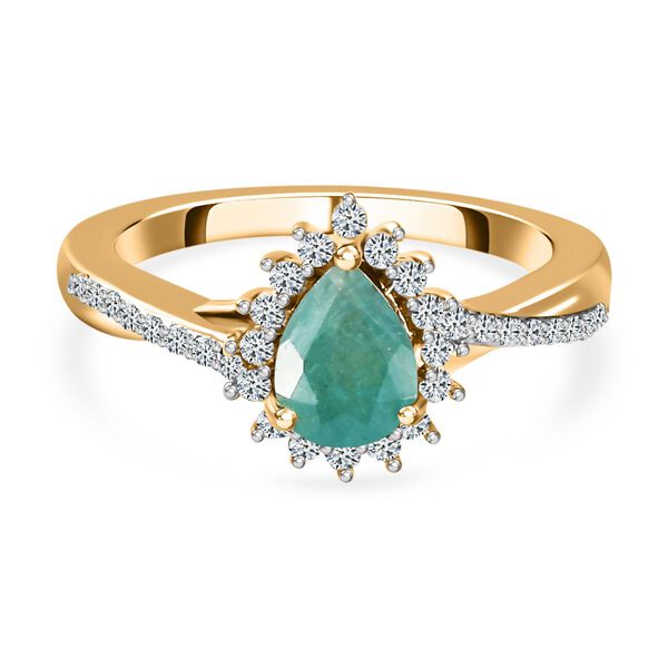 Grandidierit und Zirkon-Ring, 925 Silber vergoldet  ca. 1,00 ct