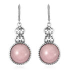 Rosenquarz-Ohrringe, Edelstahl ca. 11,00 ct