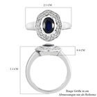 Masoala Saphir und Zirkon Halo Ring, 925 Silber platiniert, 1,71 ct. image number 5