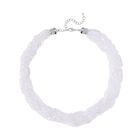Weiße facettierte Glaskugel Strang Halskette ca. 45+5 cm