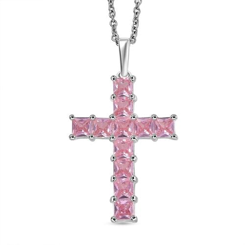 D'Joy Rosa Zirkonia Schmuckset ca. 50 cm 925 Silber und Edelstahl image number 0