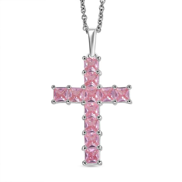 D'Joy Lustro Stella Rosa Zirkonia Schmuckset ca. 50 cm 925 Silber und Edelstahl