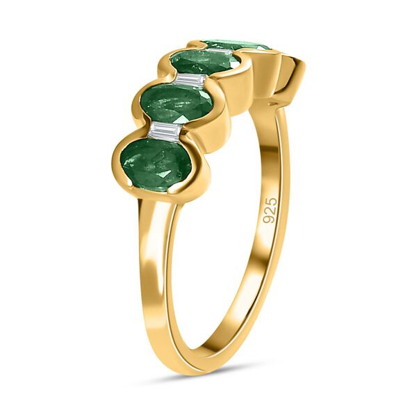 Kagem sambischer Smaragd und Zirkon-Ring - 1,19 ct. image number 4