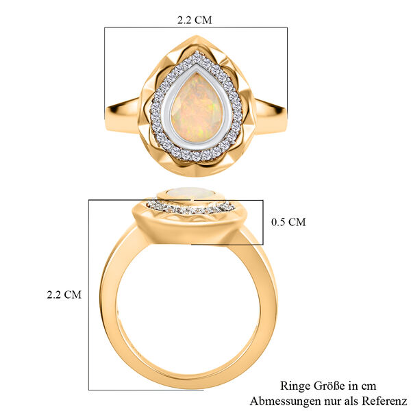 Natürlicher, äthiopischer Opal und Zirkon-Ring - 0,93 ct. image number 8