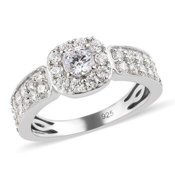 LUSTRO STELLA Hergestellt mit Feinster ZIRKONIA Ring 925 Silber platiniert