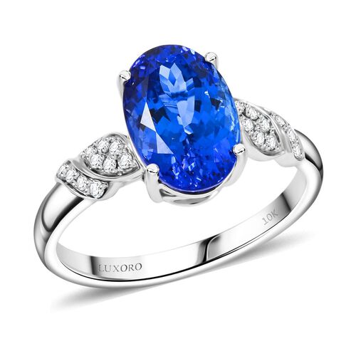 LUXORO AAA Tansanit und Diamant Ring in 417 Weißgold - 4 ct. image number 0
