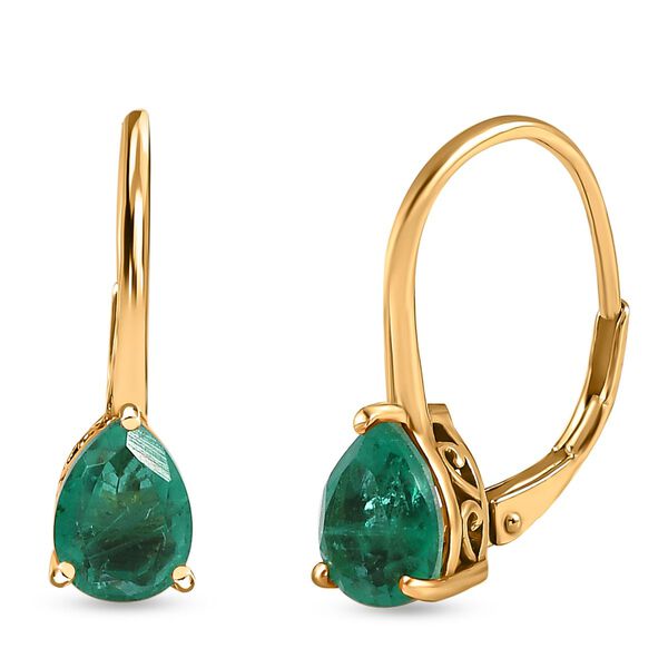 Smaragd Triplett Quarz Ohrringe - 2,97 ct.