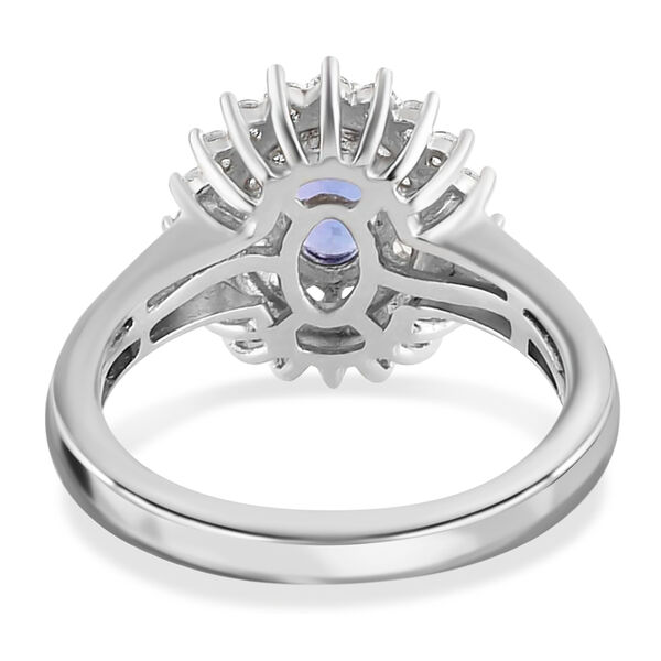 AAA Tansanit und Zirkon Ring - 1,30 ct. image number 6