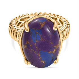 Lila Türkis Ring Messing (Größe 21.00) ca. 11,53 ct