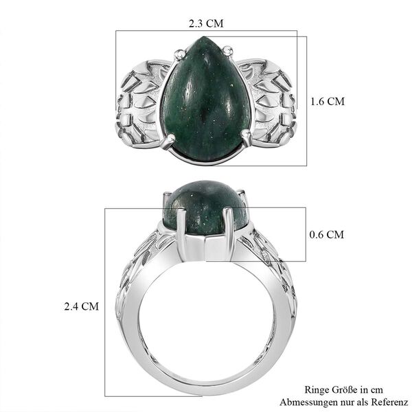 Gr&uuml;ner Aventurin Ring Messing (Gr&ouml;&szlig;e 16.00) ca. 6,02 ct image number 7