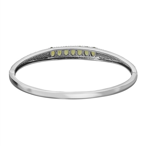 Peridot, Weißer Zirkon Armreif ca. 19 cm Edelstahl ca. 3,57 ct. image number 5