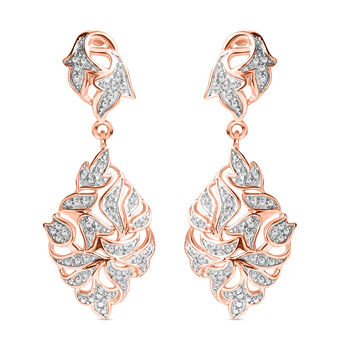 ALLORO Ohrringe mit Diamantakzenten, 925 Silber 750 Ros&eacute;gold Vermeil