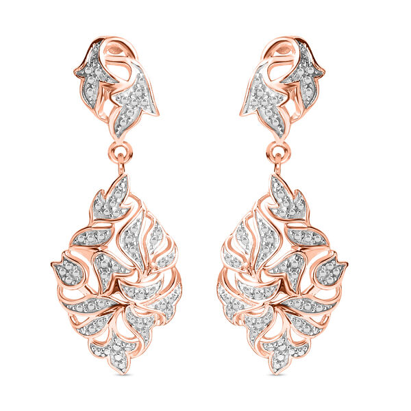 ALLORO Ohrringe mit Diamantakzenten, 925 Silber 750 Ros&eacute;gold Vermeil