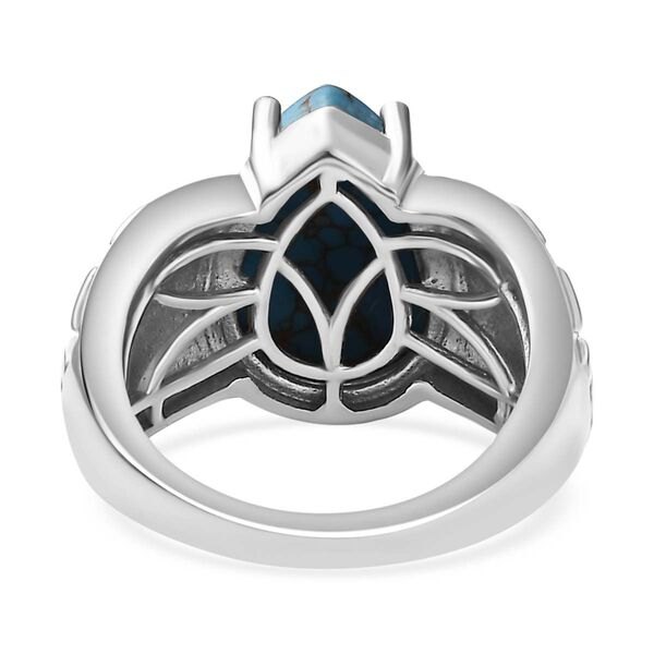 Blaues Türkis Ring, Silberton, (Größe 19.00) ca. 4.95 ct image number 6