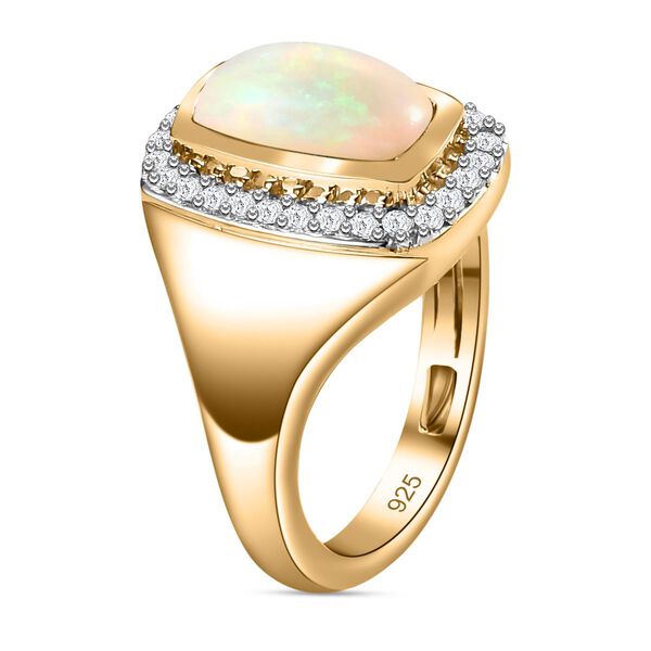 Natürlicher, äthiopischer Welo Opal und Zirkon-Ring - 1,31 ct. image number 4