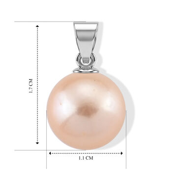 D'Joy Pfirsich Edison Perle Anh&auml;nger 925 Silber Rhodiniert ca. 0,00 ct.