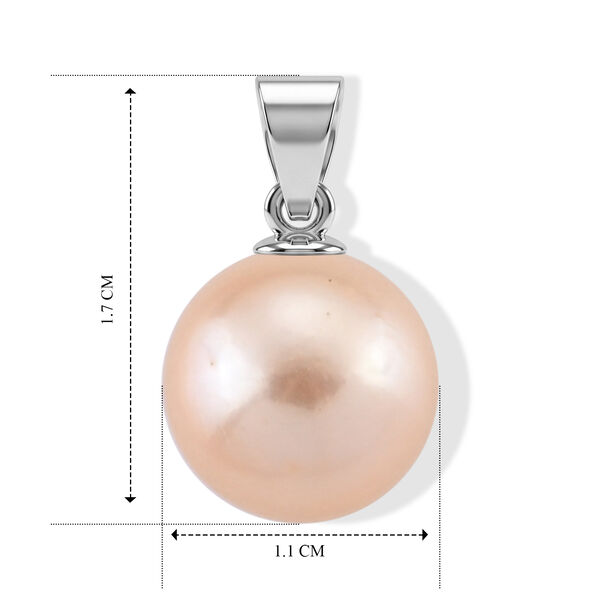 D'Joy Pfirsich Edison Perle Anh&auml;nger 925 Silber Rhodiniert ca. 0,00 ct. image number 4