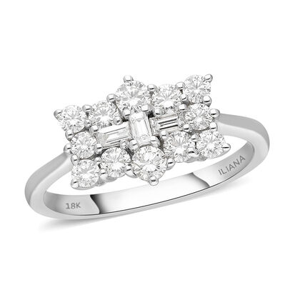 ILIANA Diamant zertifiziert SI G-H Ring 750 Weißgold (Größe 20.00) ca. 1,00 ct