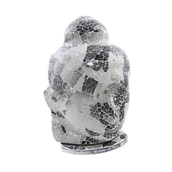 Handgefertigte Buddha-Mosaiklampe, Schwarz-Wei&szlig; &nbsp; image number 2