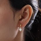 Natürliche, äthiopische Opal und weiße Zirkon-Ohrringe, 925 Silber vergoldet ca. 1,11 ct image number 2