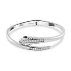 Schlangen Armreif, Weißer Zirkonia, ca. 19 cm Reiner Edelstahl
