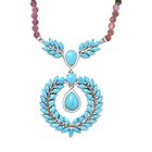 AA Sleeping Beauty Türkis Halskette ca. 45 cm 925 Silber rhodiniert ca. 33,89 ct.