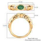 Kagem Sambischer Smaragd, weißer Zirkon Ring, 925 Silber vergoldet (Größe 16.00) ca. 0.49 ct image number 6