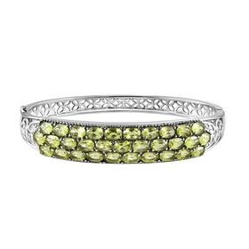 Natürlicher Peridot Armreif, ca. 19 cm Edelstahl ca. 15.32 ct