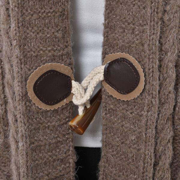 Langer Cardigan mit Schlaufe, Braun image number 6