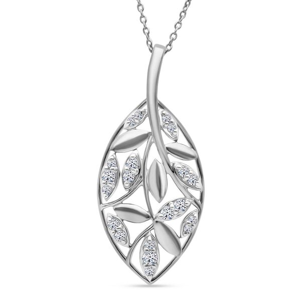 LUXURIANT SI-GH Labor Diamant Anh&auml;nger mit 50cm Kette, 925 Silber mit 750 Ros&eacute;gold Vermeil - 0,24 ct.