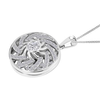 D'Joy Moissanit Anh&auml;nger mit 45cm Kette, 925 Silber platiniert - 1,60 ct.