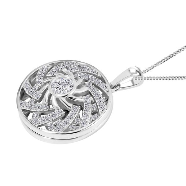 D'Joy Moissanit Anh&auml;nger mit 45cm Kette, 925 Silber platiniert - 1,60 ct. image number 3