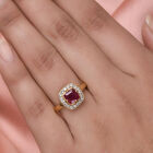Afrikanischer Rubin und Zirkon Ring 925 Silber vergoldet  ca. 1,90 ct image number 2