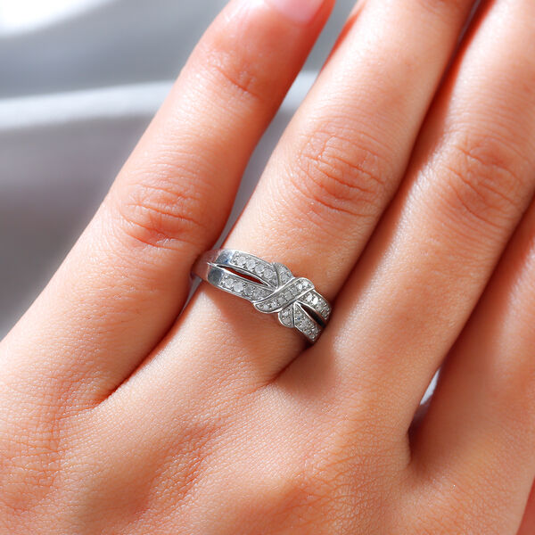 Diamant Ring 925 Silber platiniert  ca. 0,20 ct image number 3