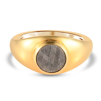 Meteorit Ring 925 Silber vergoldet (Gr&ouml;&szlig;e 16.00) ca. 3,32 ct