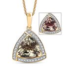 AAA Turkizit, Weißer Diamant Schmuckset ca. 50 cm 585 Gold ca. 3,65 ct.