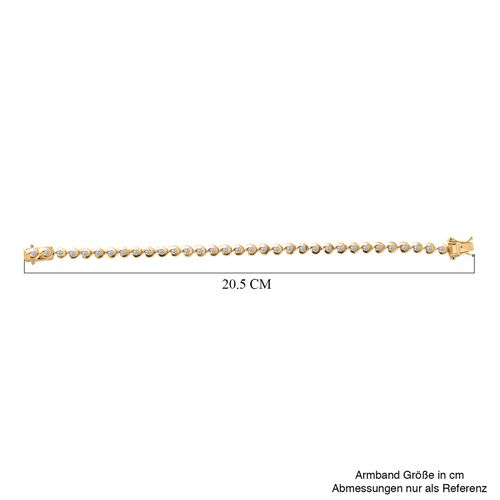 LUXURIANT DIAMOND- SI Labor Diamant 19cm Armband, 925 Silber 750 Gelbgold Vermeil - 2,51 ct. image number 4