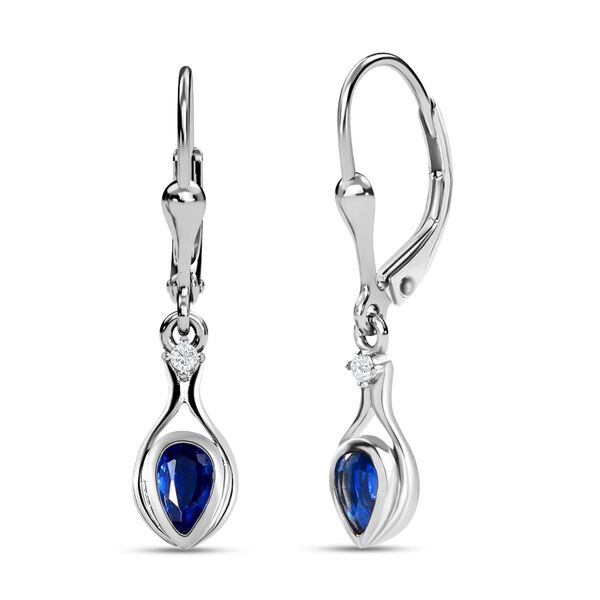 Kaschmir Kyanit und wei&szlig;e Zirkon-Ohrh&auml;nger - 1,24 ct. image number 4