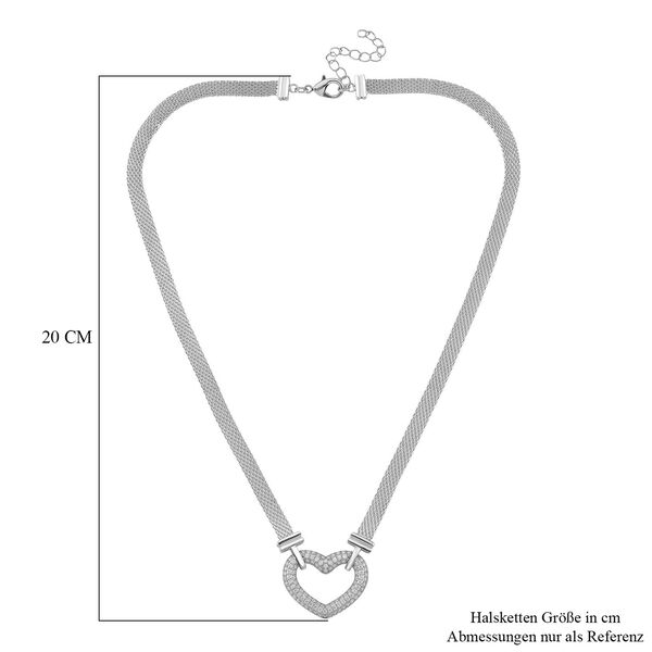 Weiße Zirkonia 50+5cm Halskette in Silberton image number 6