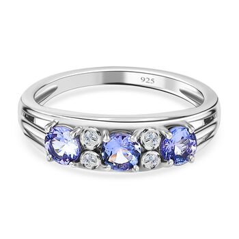 Tansanit und Zirkon Ring - 0,84 ct.
