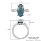 Boulder Opal Triplett  Solitär Ring 925 Silber Platin-Überzug image number 5