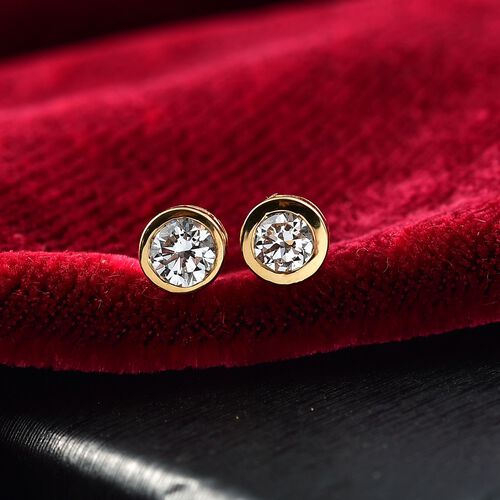 Lab Grown Diamant Ohrringe 925 Silber Gelbgold Vermeil ca. 1,00 ct. image number 1