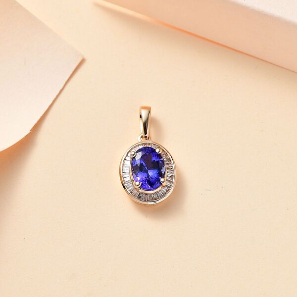 AAA Tansanit und Diamant Anh&auml;nger in 585 Gold - 3,82 ct. image number 9