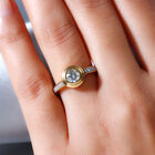 88 Facetten Moissanit Ring 925 Silber vergoldet (Größe 19.00) ca. 0,85 ct image number 2